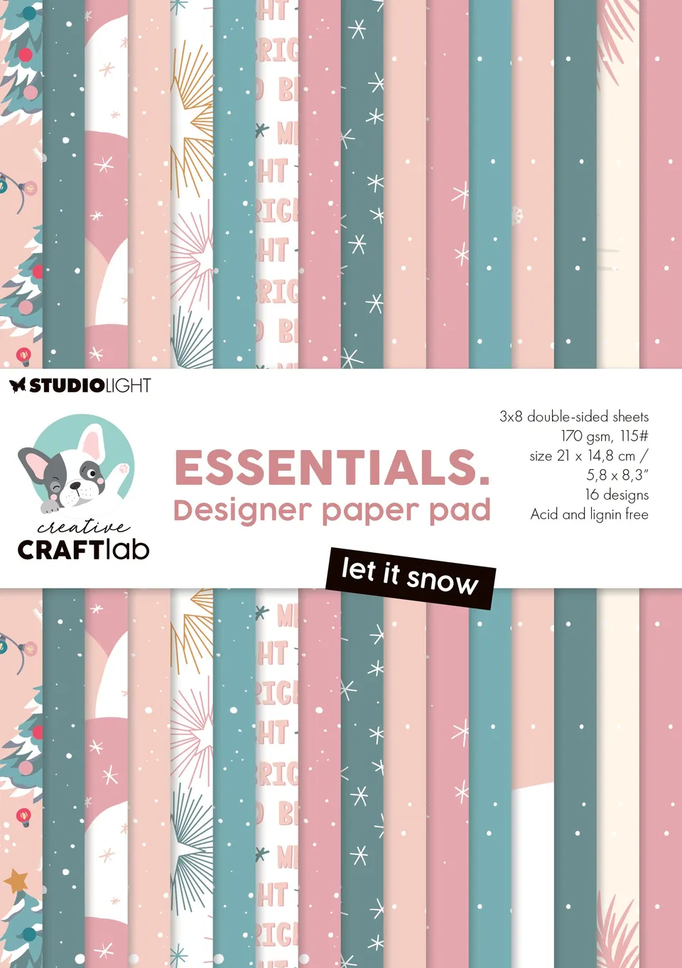 Studio Light Creative Craftlab Let it snow designpapir 24 ark jul