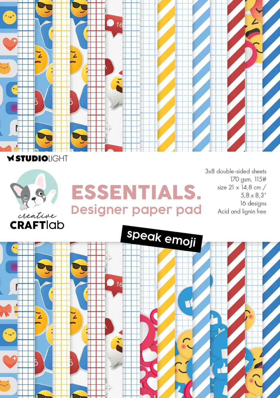 Studio Light Creative Craftlab Speak emoji papirblokk A5