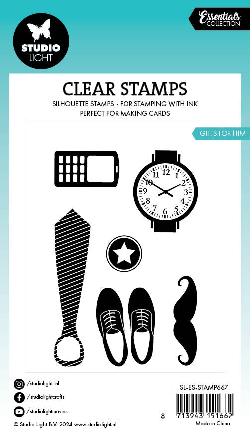 Studio Light Essentials Gifts for Him clear stamp herre