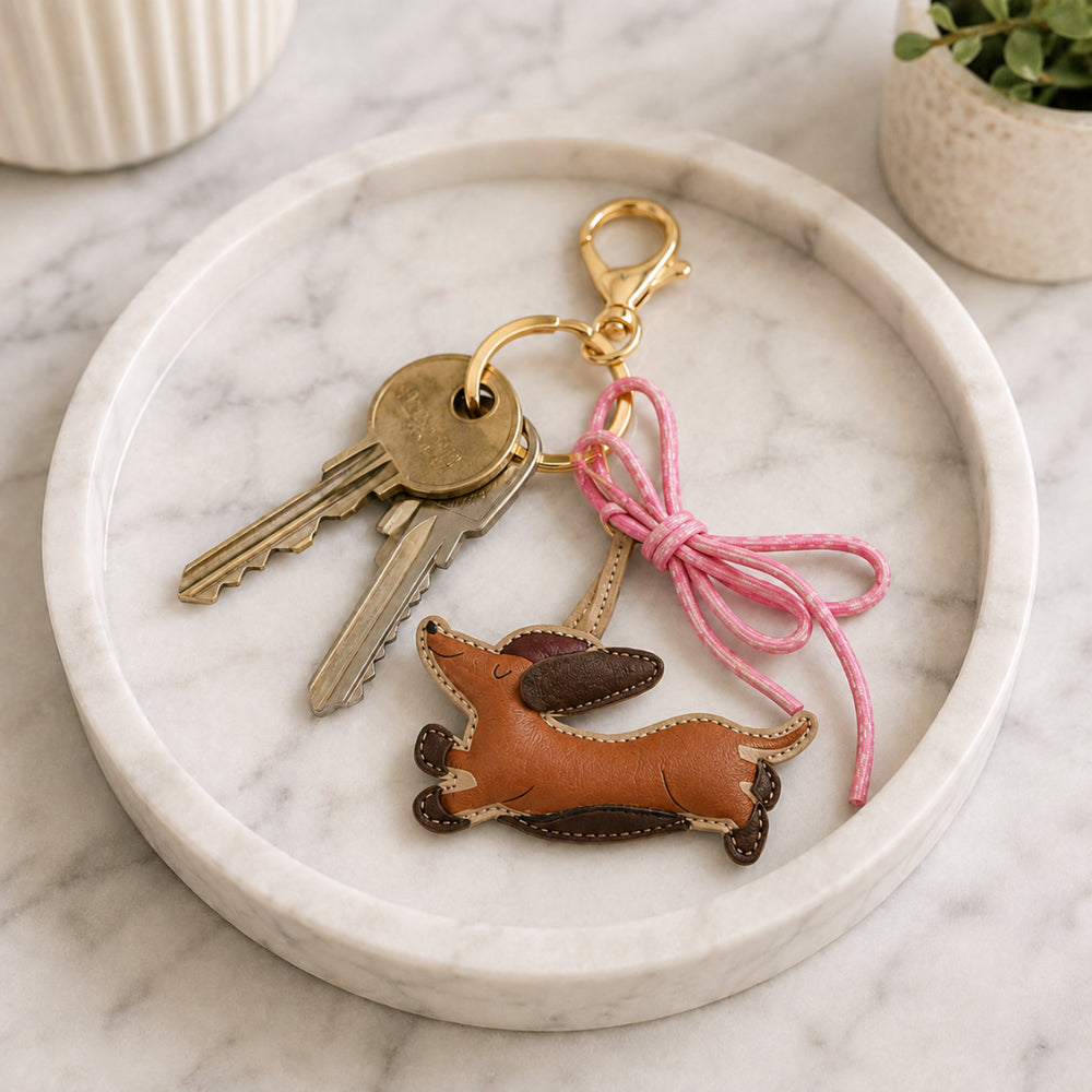 K&Co Sunset Spritz Rope nøkkelring dachshund