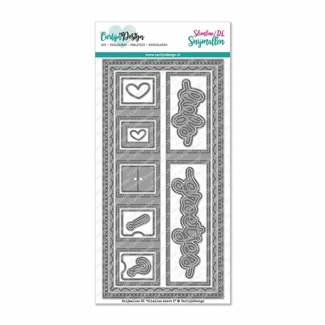CarlijnDesign DL Slimline Kort 3 CDSN-0059 dies nesting