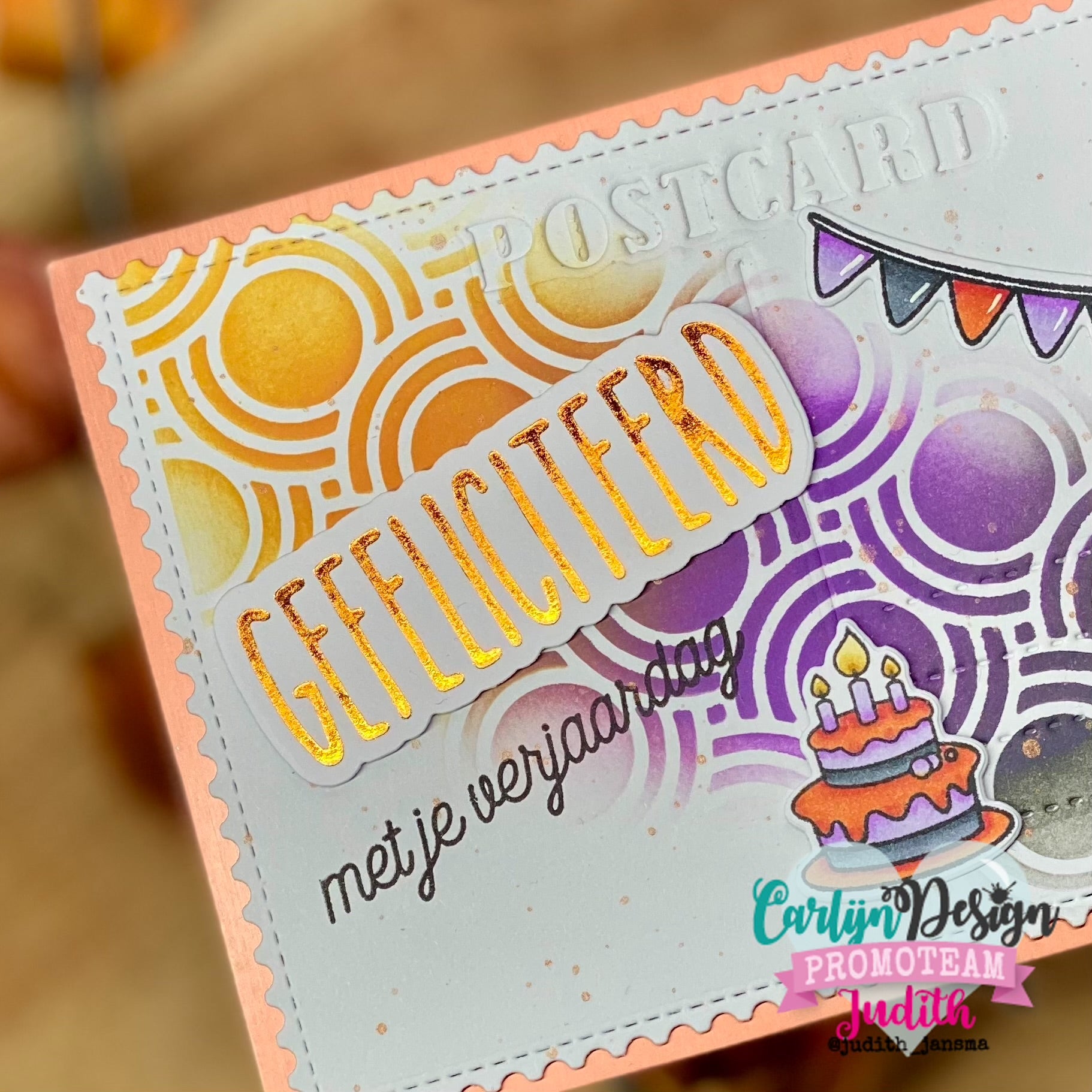 CarlijnDesign Gefeliciteerd CDHF-0083 hot foil-plate 8 cm