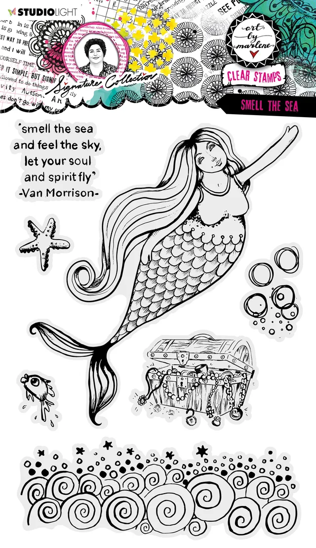 Art by Marlene Signature Smell the Sea clear stamp havmotiv