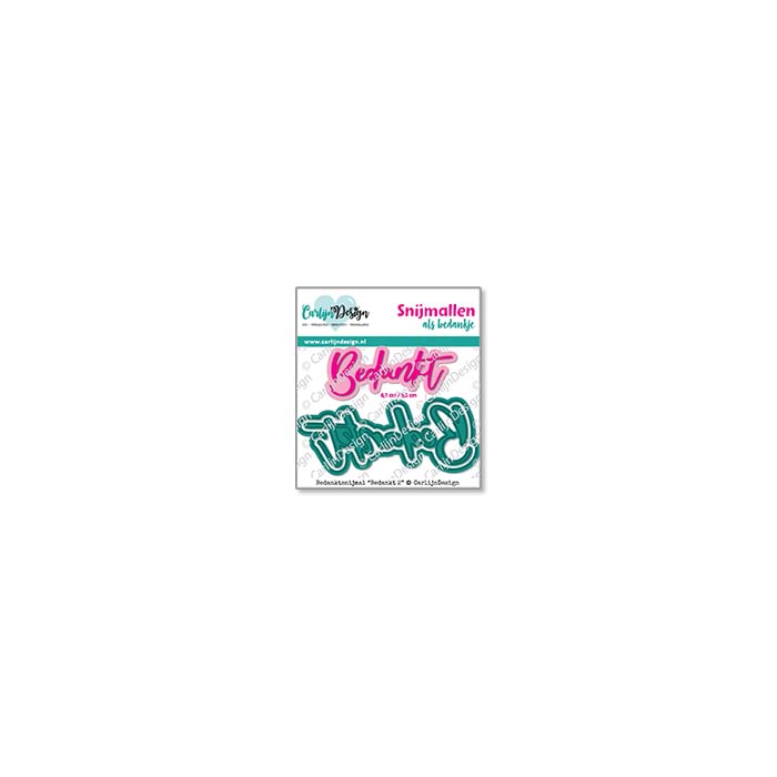 CarlijnDesign Bedankt 2 dies takk 6,5 cm CDBS-0013