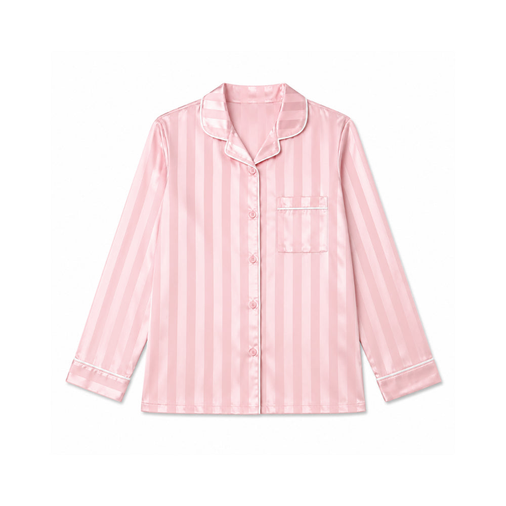 K&Co Sunset Spritz Pink Stripe sateng pysjamasett lang
