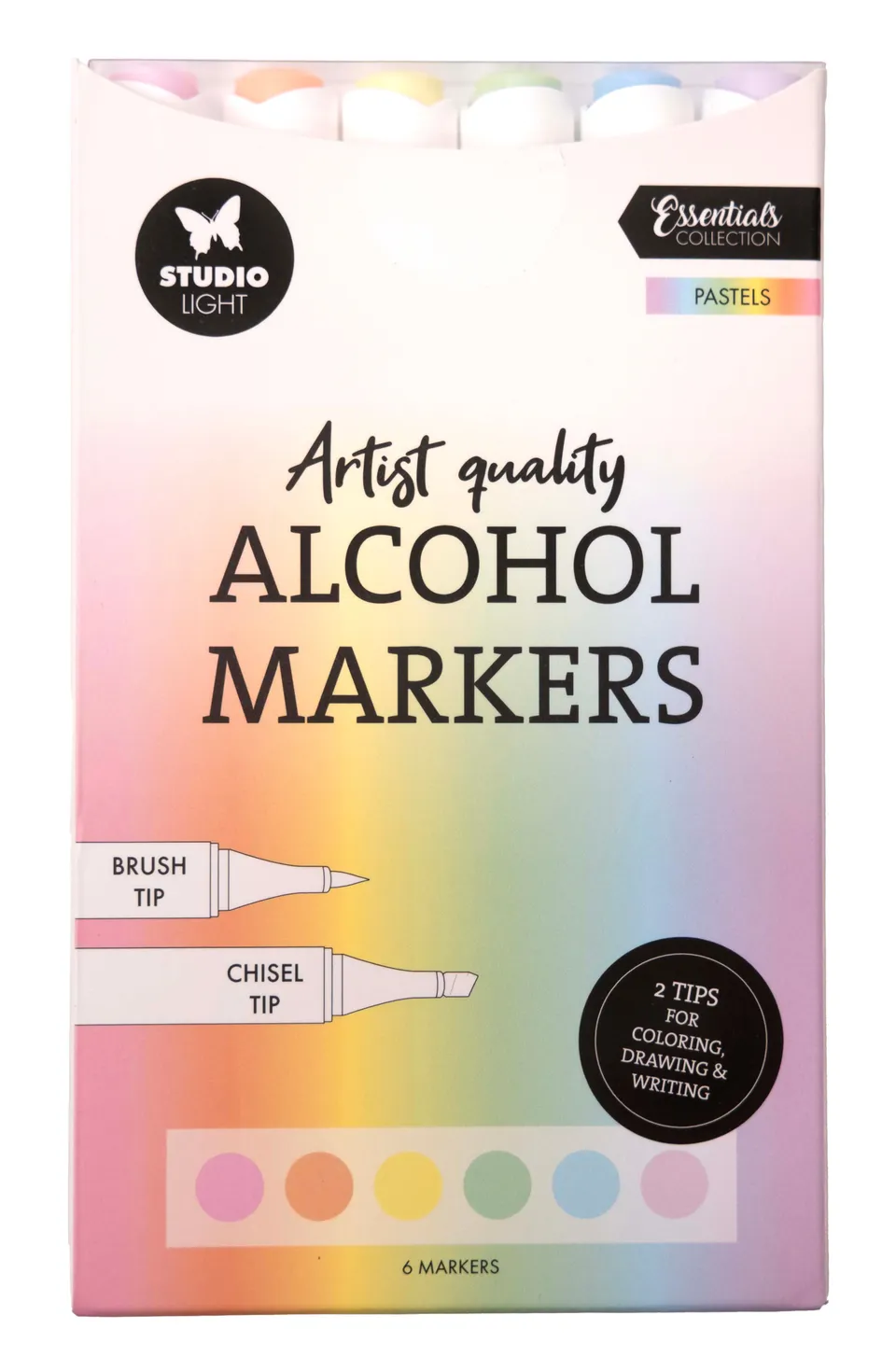 Studio Light Essentials alkoholmarkører pastell 6 stk