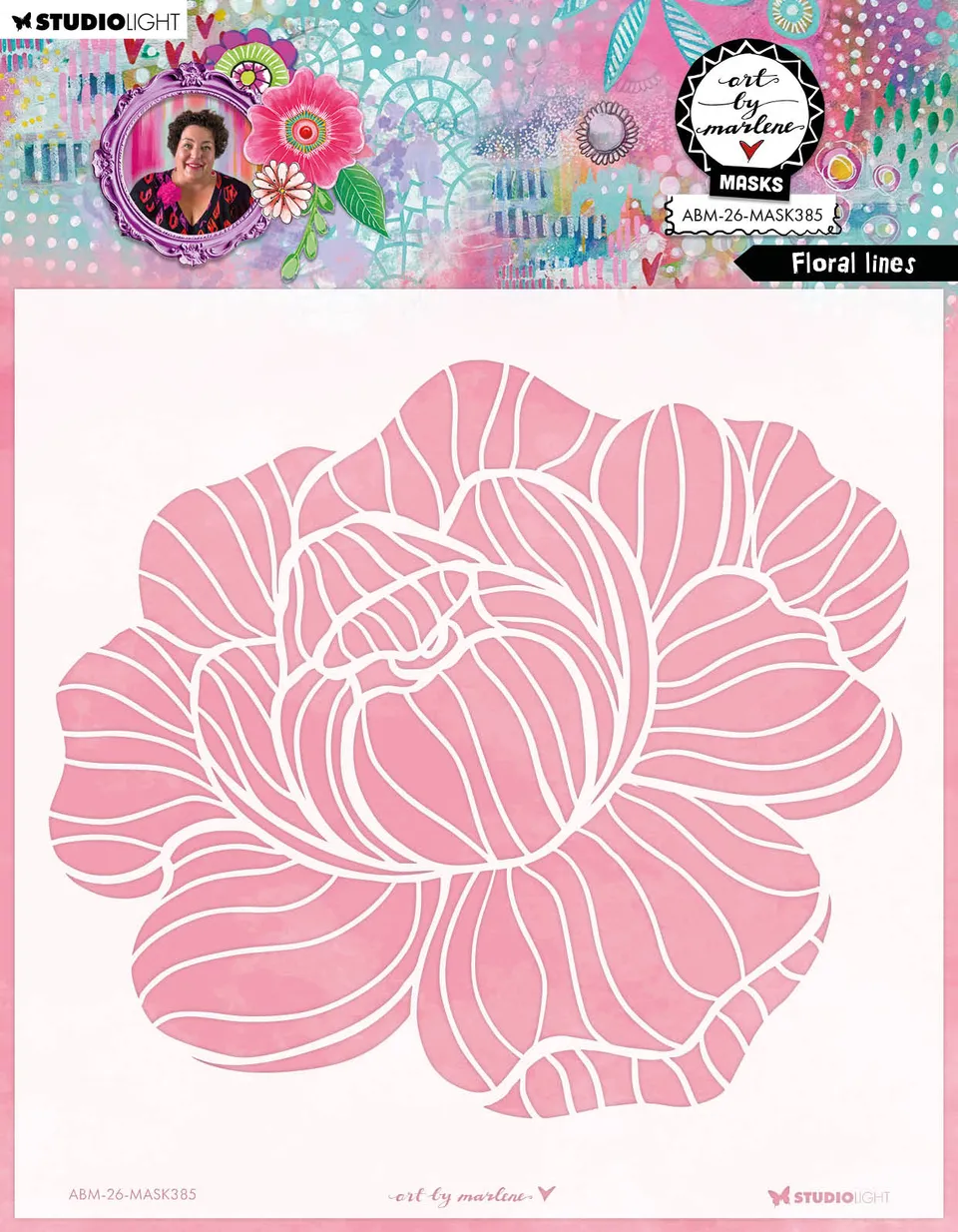 Art by Marlene 2026 Floral Lines mask stencil blomster