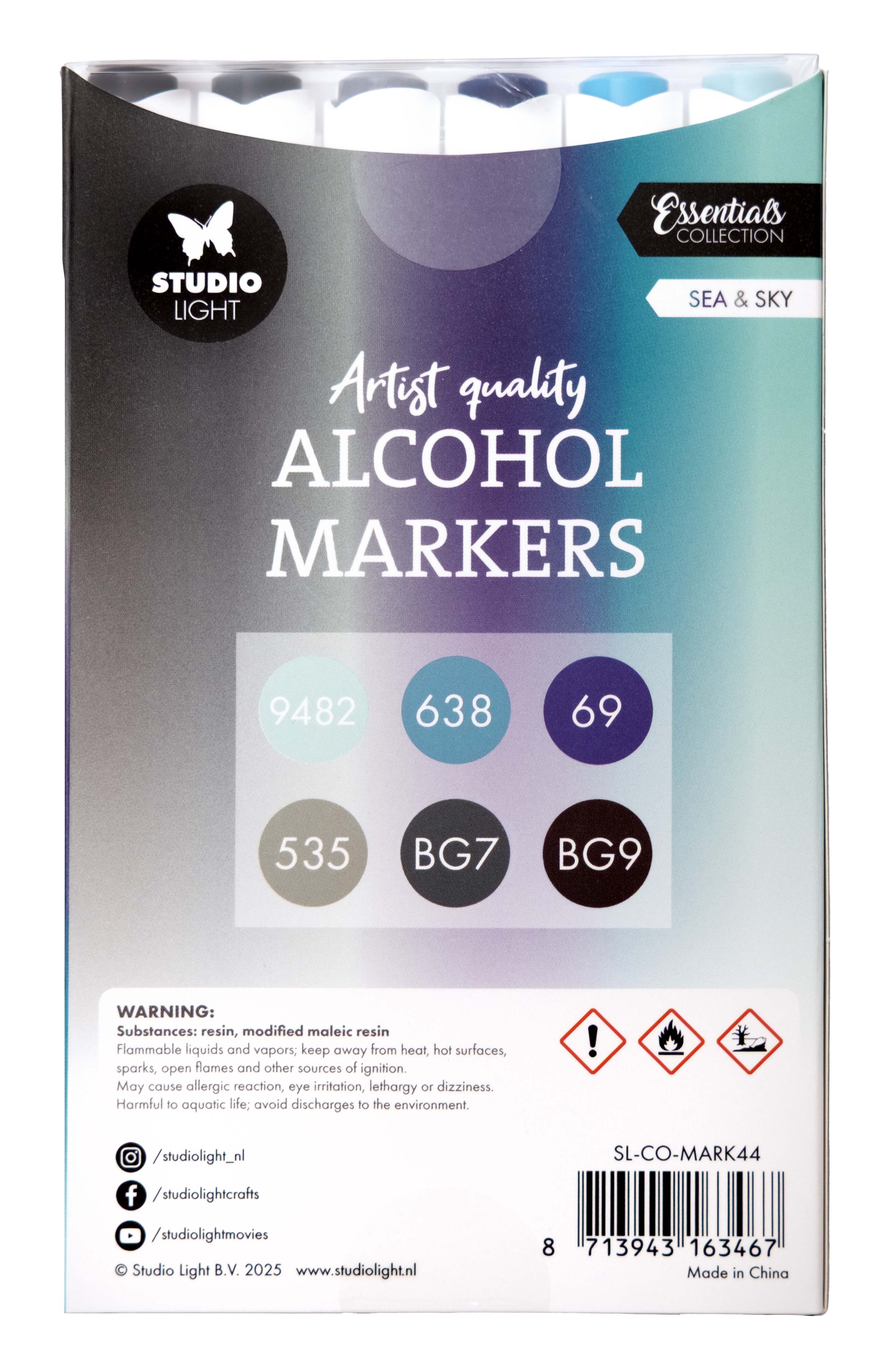 Studio Light Essentials tusjer Sea & Sky 6 stk