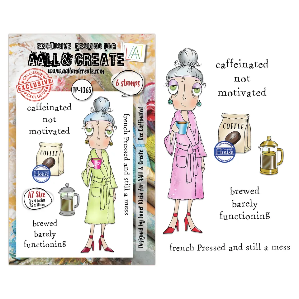 Aall and Create TP-1365 Dee Caffinated stempelsett A7