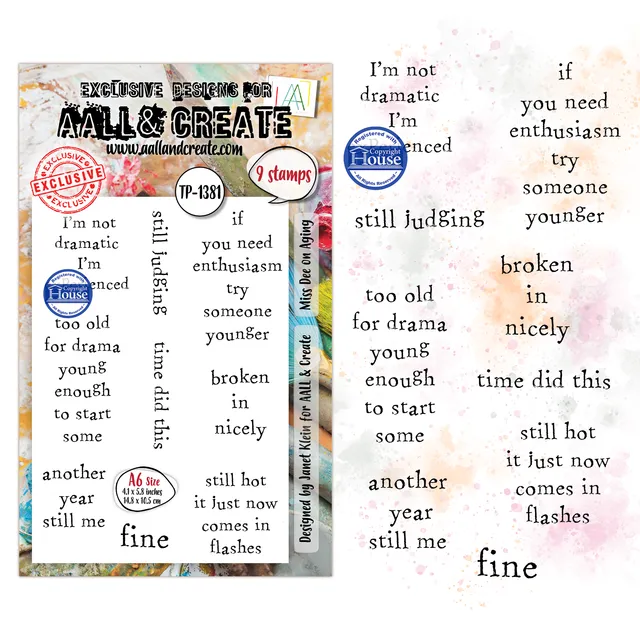 AALL & Create TP-1381 Miss Dee on Aging clearstamp A6 humor