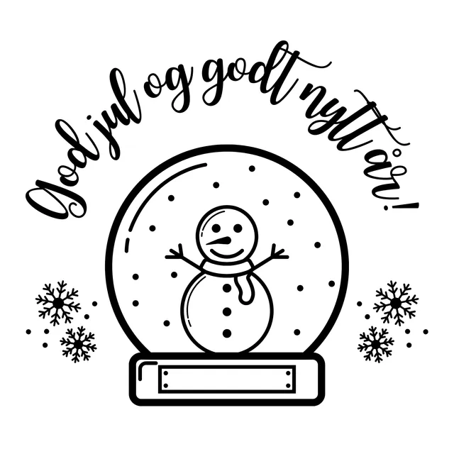 Papirglede God jul snøkule digitalt stempel snømann