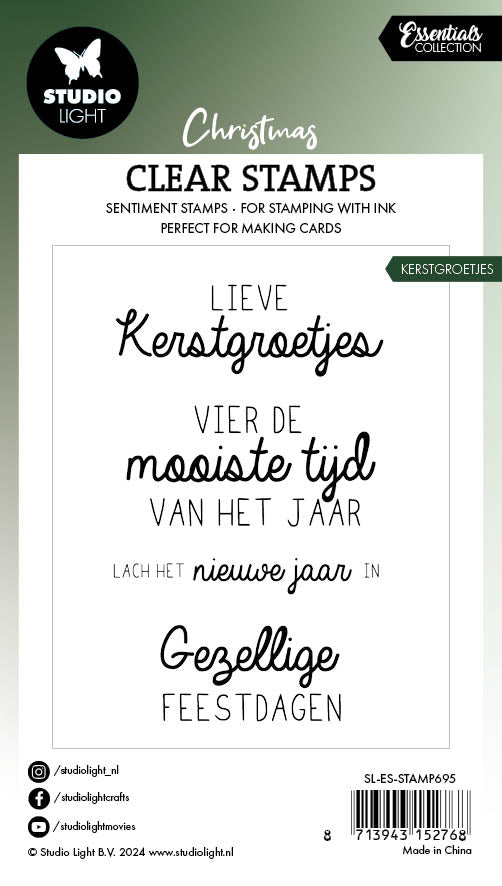 Studio Light Essentials Kerstgroetjes clear stamps jul