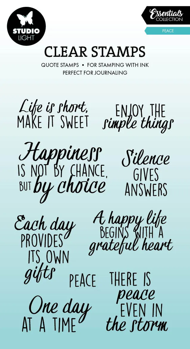 Studio Light Essentials Quotes Peace clear stamp tekst