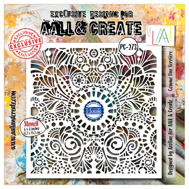 AALL & Create PC-273 Comme Une Verrière sjablong 15x15 cm