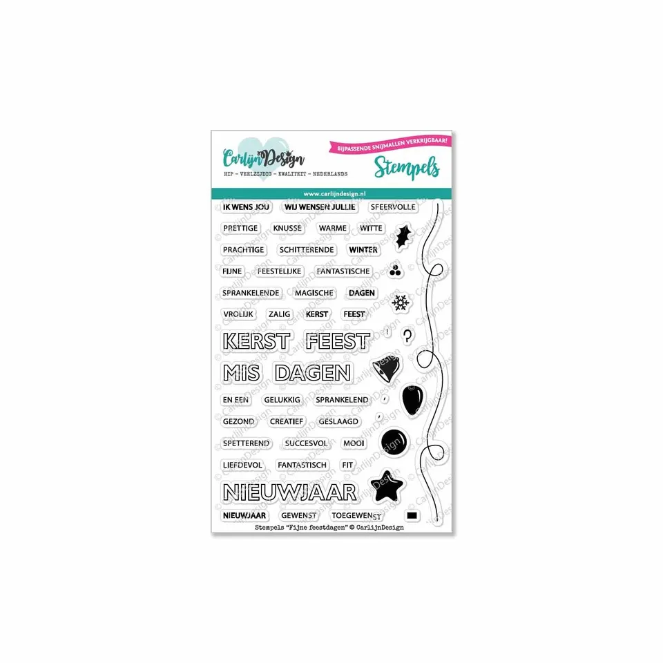 CarlijnDesign Fijne Feestdagen CDST-0007 stempler jul