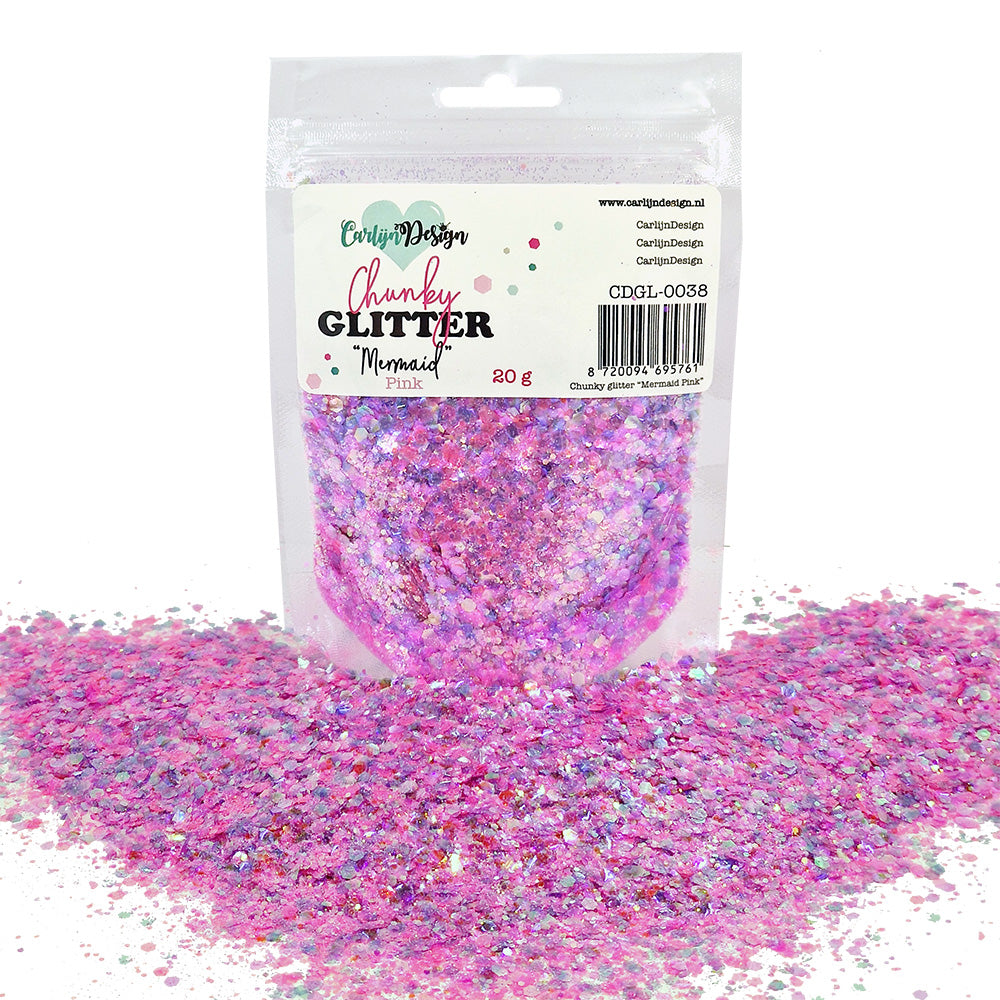 CarlijnDesign Chunky glitter COMBO PACK 6 Valentine 6x20g rød rosa