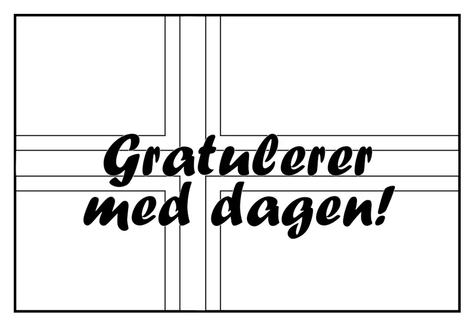 Papirglede Flagg Gratulerer med dagen digitalt stempel 17. mai