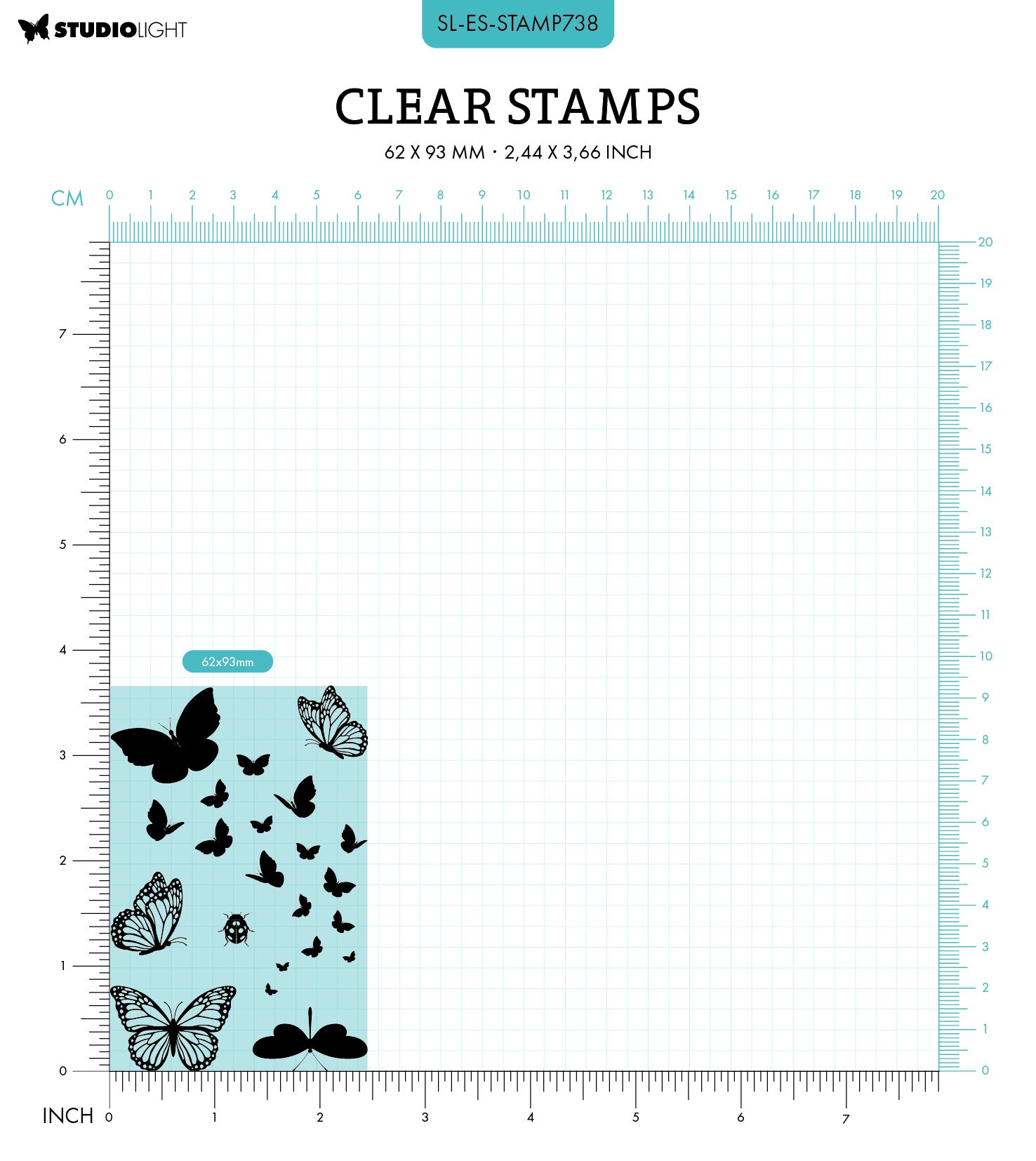 Studio Light Essentials Butterfly clear stamp sommerfugl hverdags