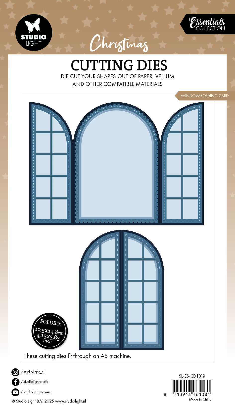 Studio Light Essentials Window folding card dies kortbase