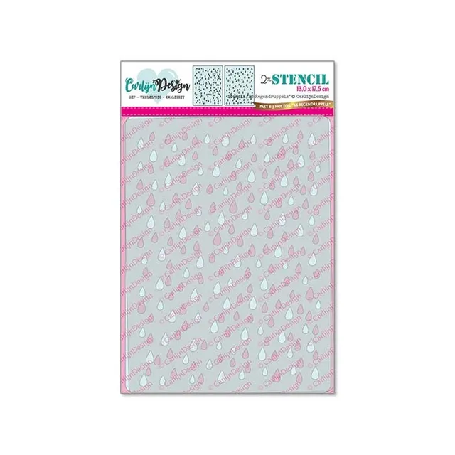 CarlijnDesign Regendruppels CDSC-0027 sjablong 2-pk regndråper