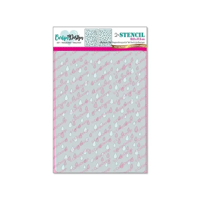CarlijnDesign Regendruppels CDSC-0027 sjablong 2-pk regndråper