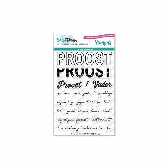 CarlijnDesign CDST-0048 proost stempler A6 til herrekort