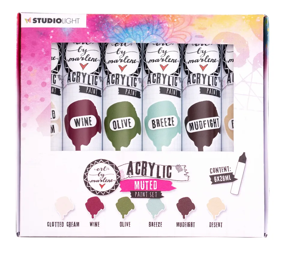 Studio Light Essentials Muted Paintset akrylmaling 6x28 ml dempet