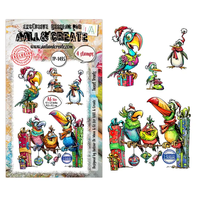 Aall and Create Tweet Treats TP-1495 stempelsett jul fugl