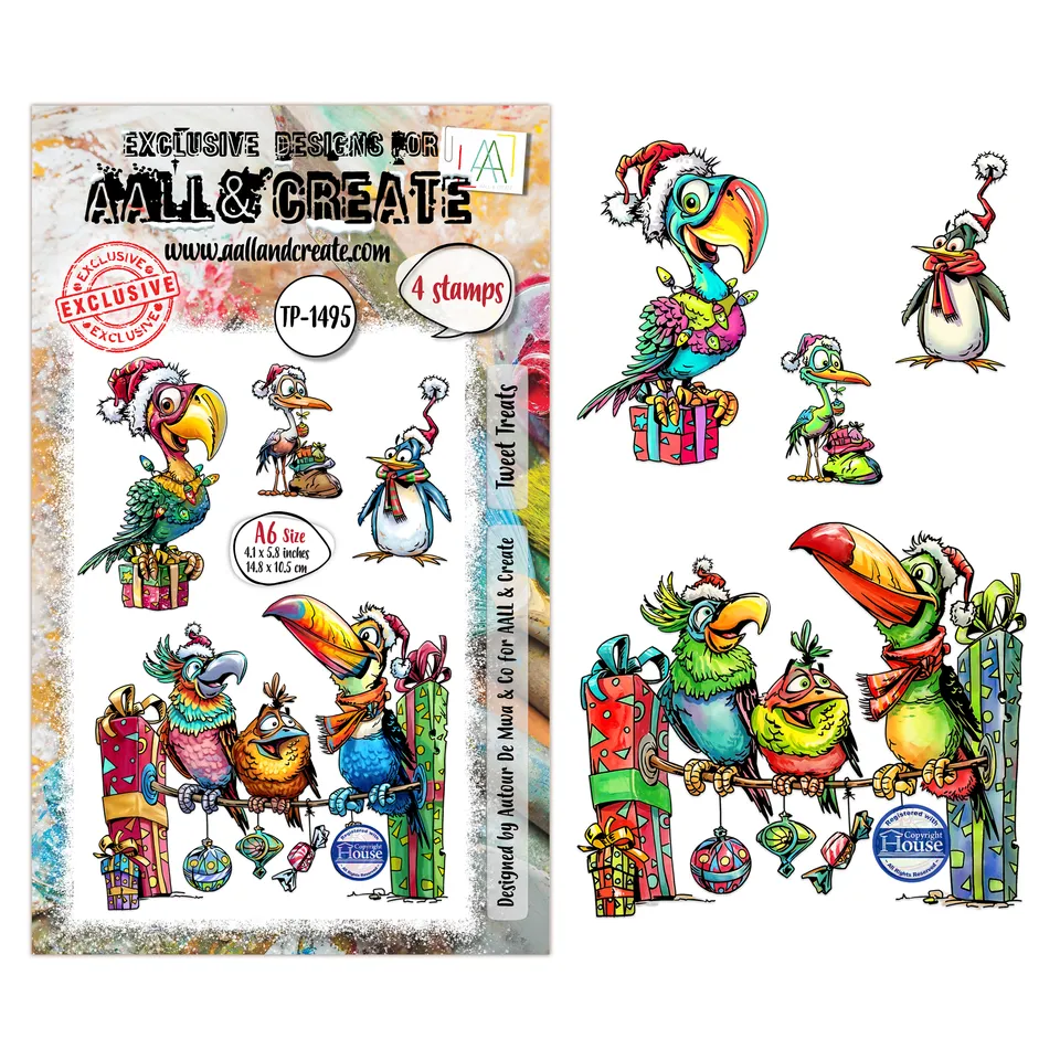 Aall and Create Tweet Treats TP-1495 stempelsett jul fugl