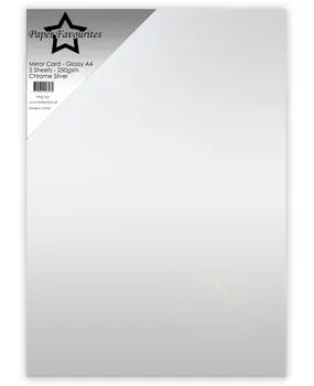 Paper Favourites Mirror Card speilkartong A4 kromsølv blank