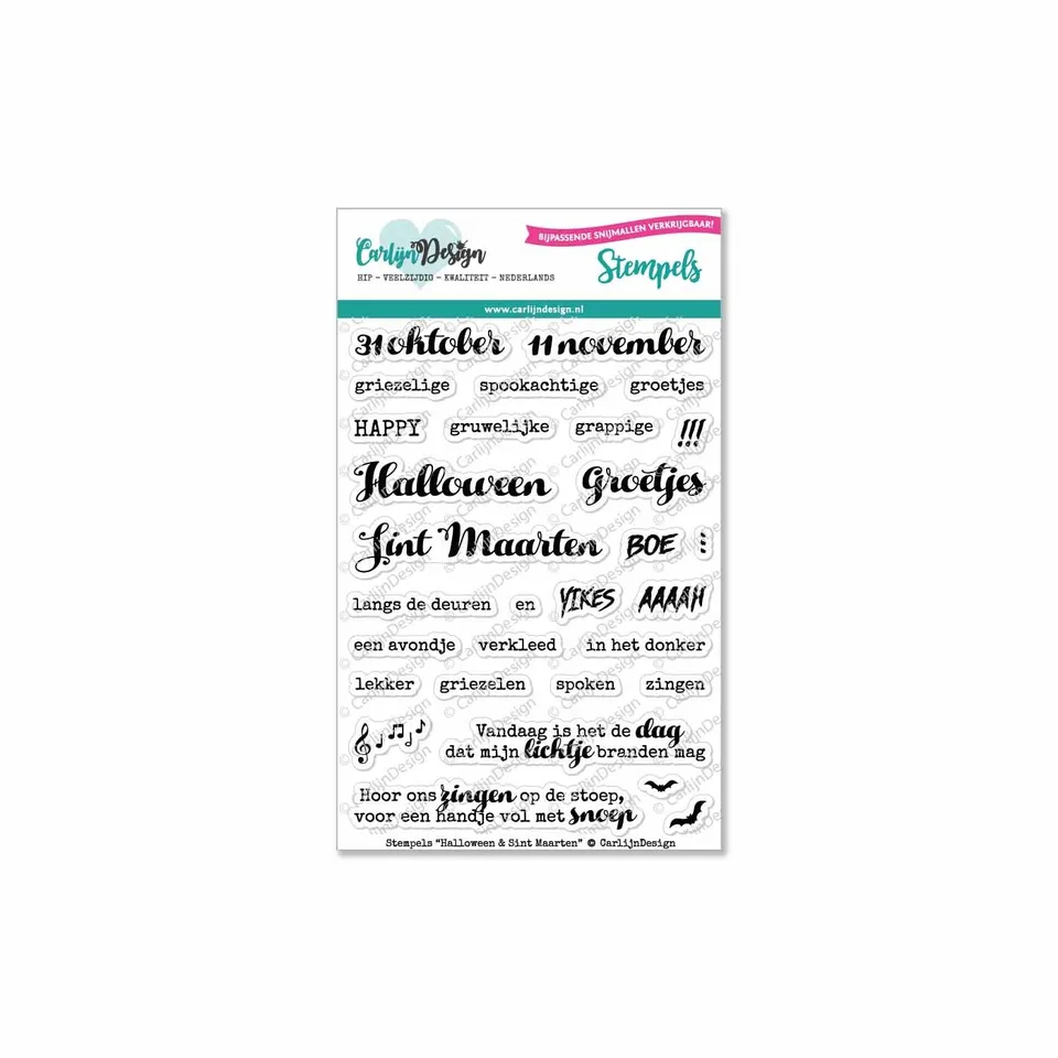 CarlijnDesign Halloween CDST-0035 stempelsett A6 norsk