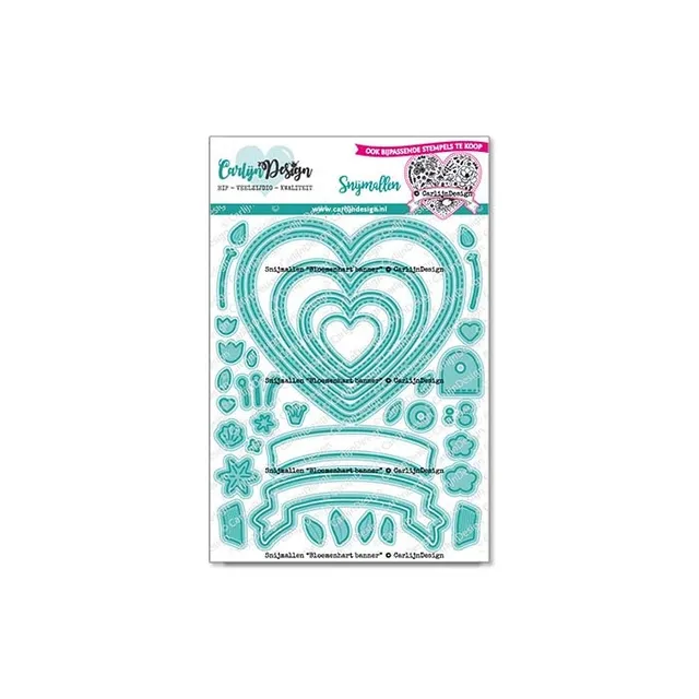 CarlijnDesign Bloemenhart banner CDSN-0219 dies hjerter