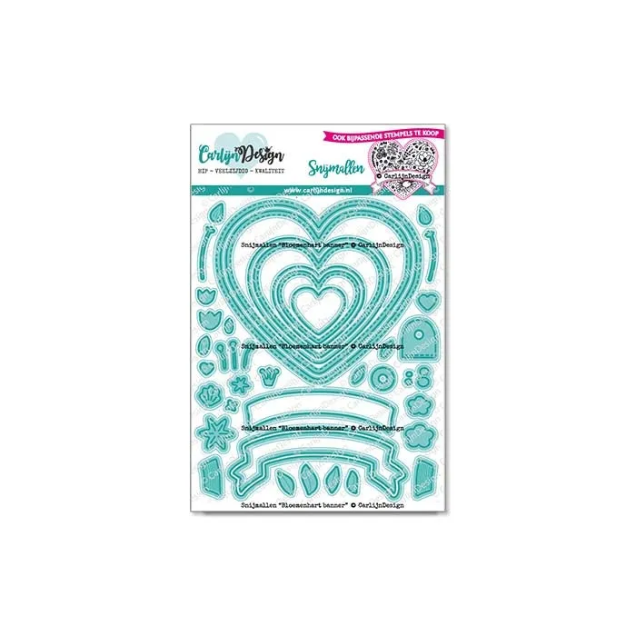 CarlijnDesign Bloemenhart banner CDSN-0219 dies hjerter