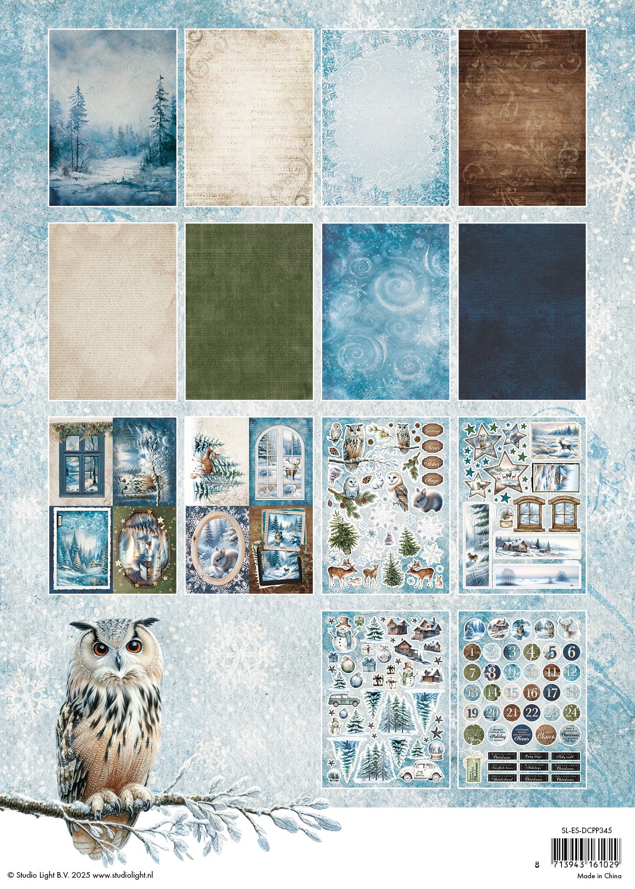 Studio Light Essentials Winter Wonderland A4 dieskutt papirblokk 28 ark