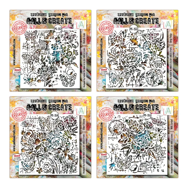 AALL & Create Petal Cipher sjablong bundle 15x15 cm 4-pk