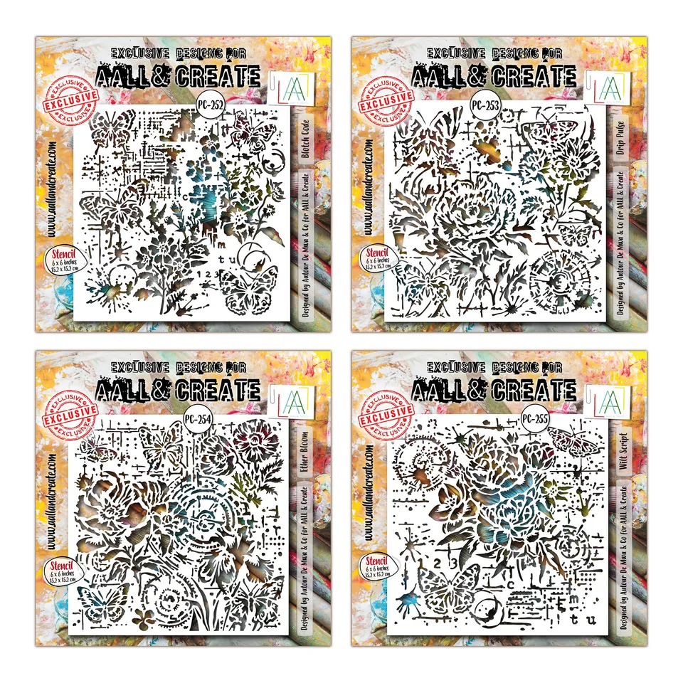 AALL & Create Petal Cipher sjablong bundle 15x15 cm 4-pk