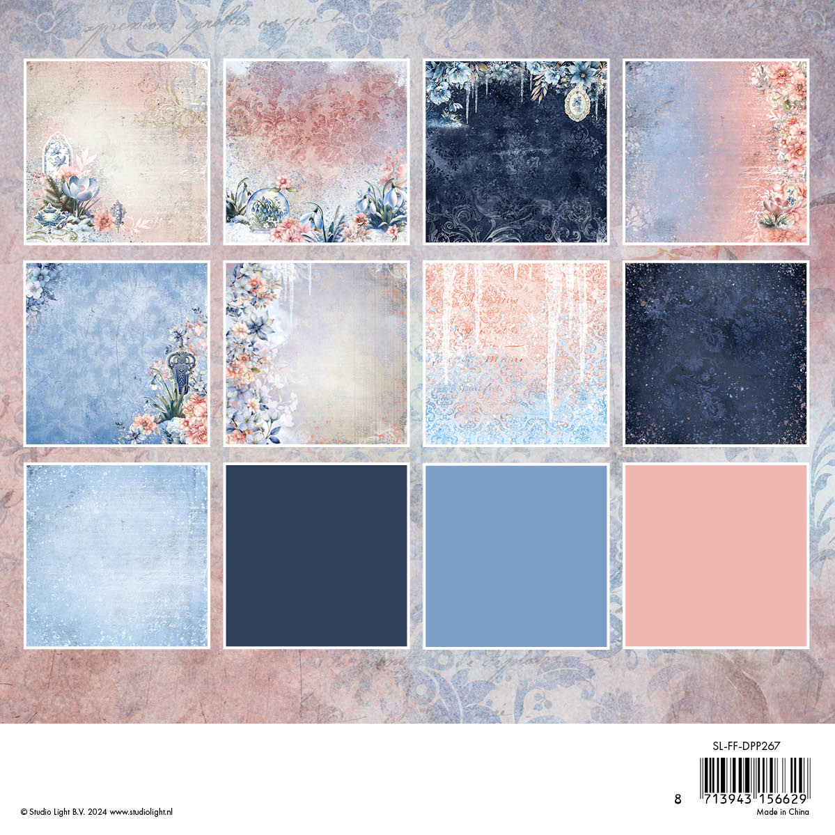 Studio Light Frozen Flowers Backgrounds papirblokk