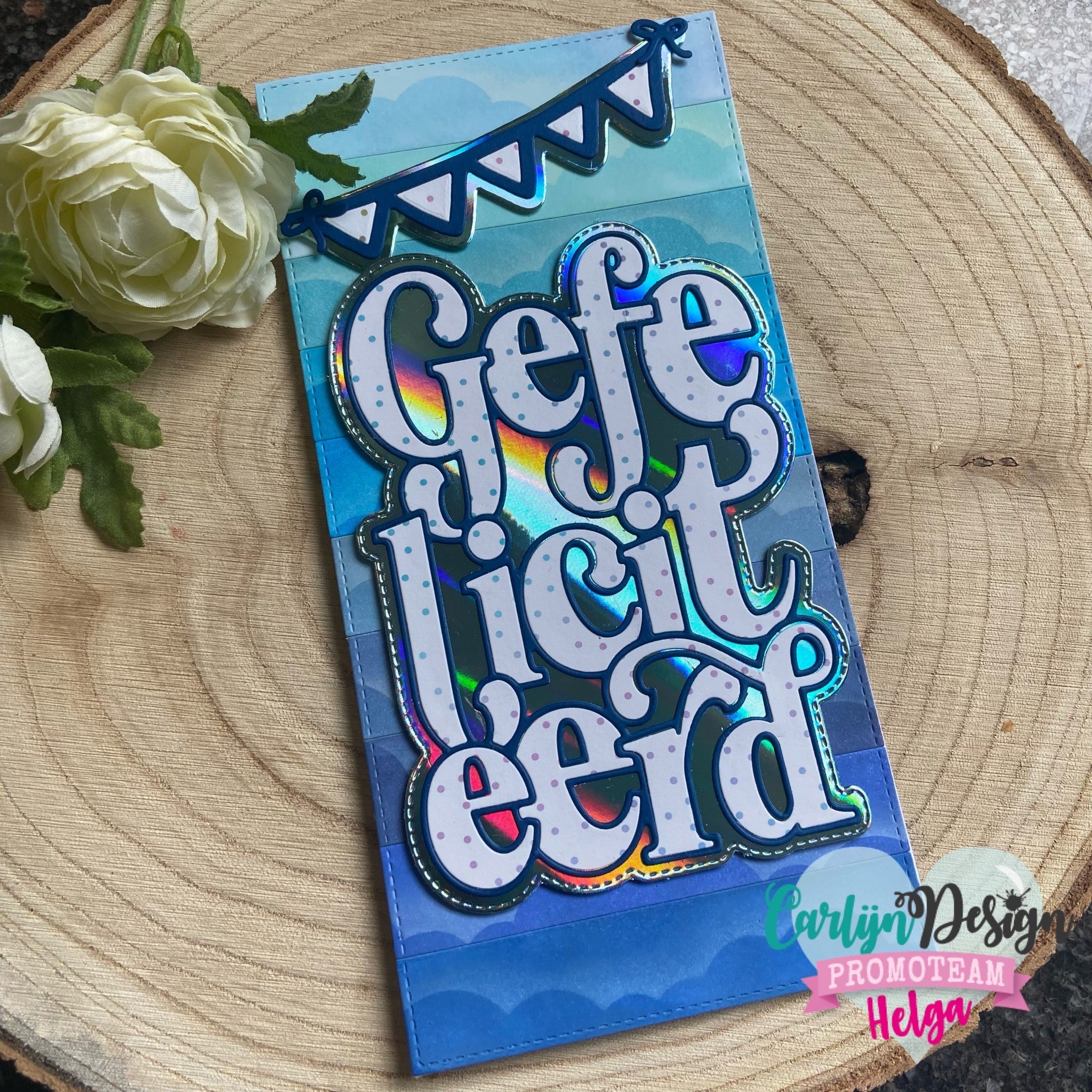 CarlijnDesign Gefeliciteerd CDSN-0123 dies gratulerer A6