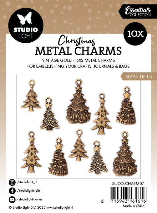 Studio Light Essentials charms juletre metall 10 stk