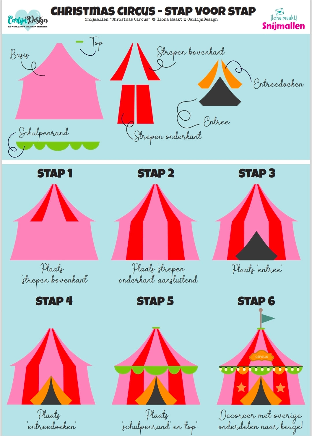 CarlijnDesign Christmas Circus CDSN-0400 dies jul sirkus
