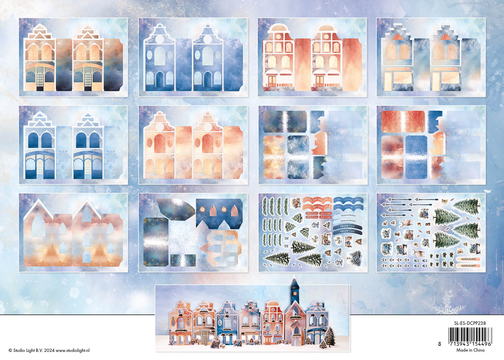 Studio Light Essentials Dreamy Village die-cut papirblokk