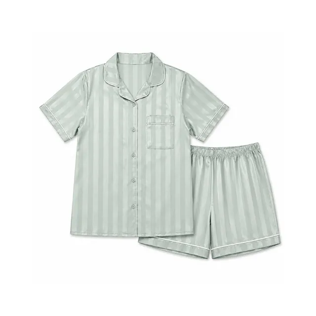 K&Co. Sunset Spritz pysjamasett satin Sage Stripe