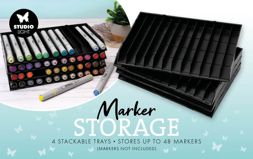 Studio Light Essentials oppbevaringsbrett 4 stk til 48 tusjer