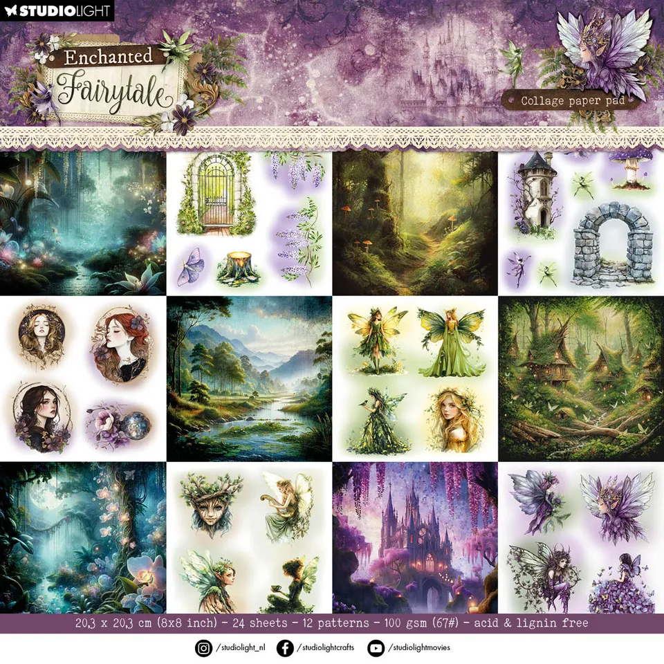 Studio Light Enchanted Fairytale collageblokk 24 ark