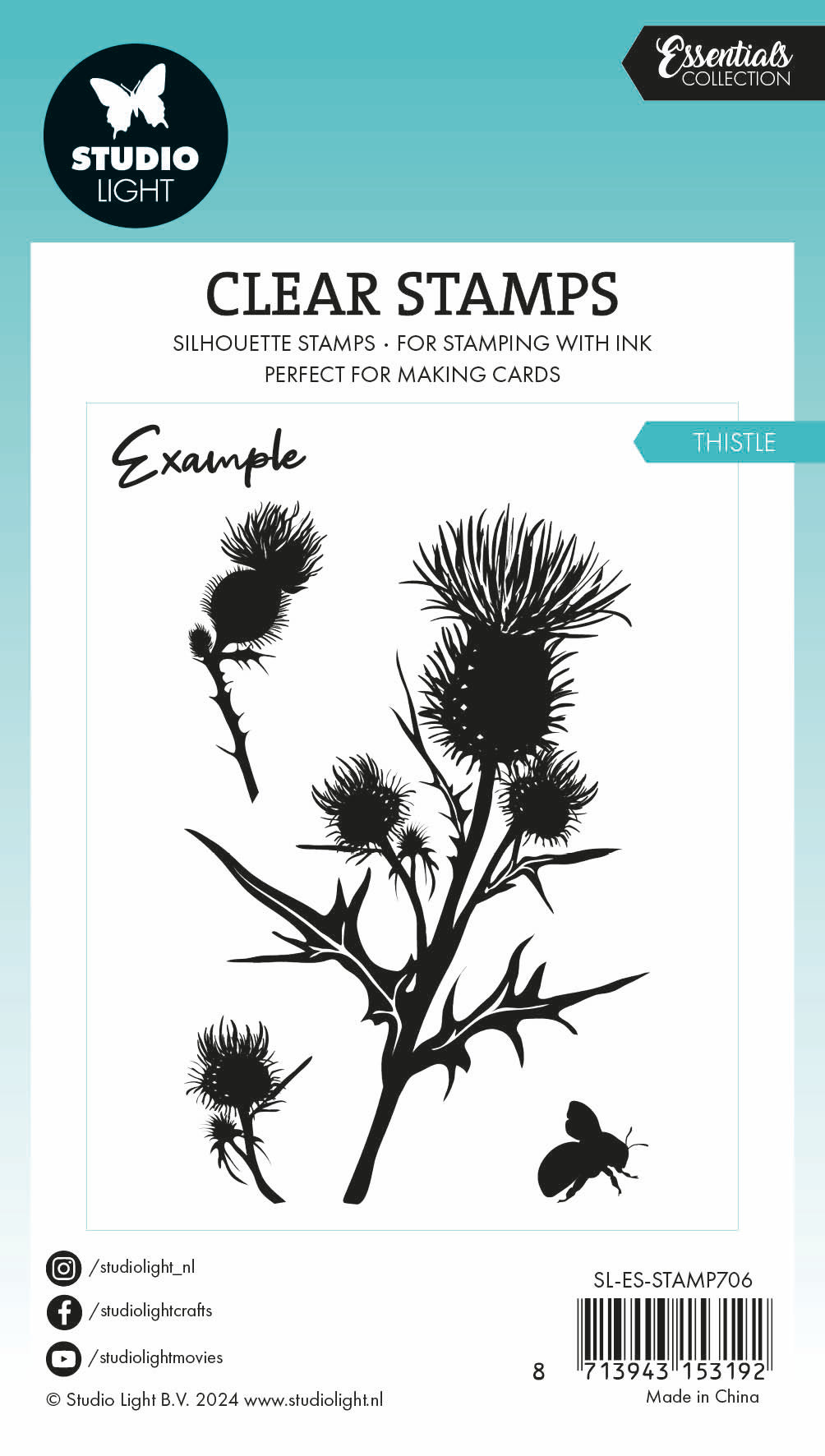 Studio Light Essentials Thistle stempel 62x93 mm tistel