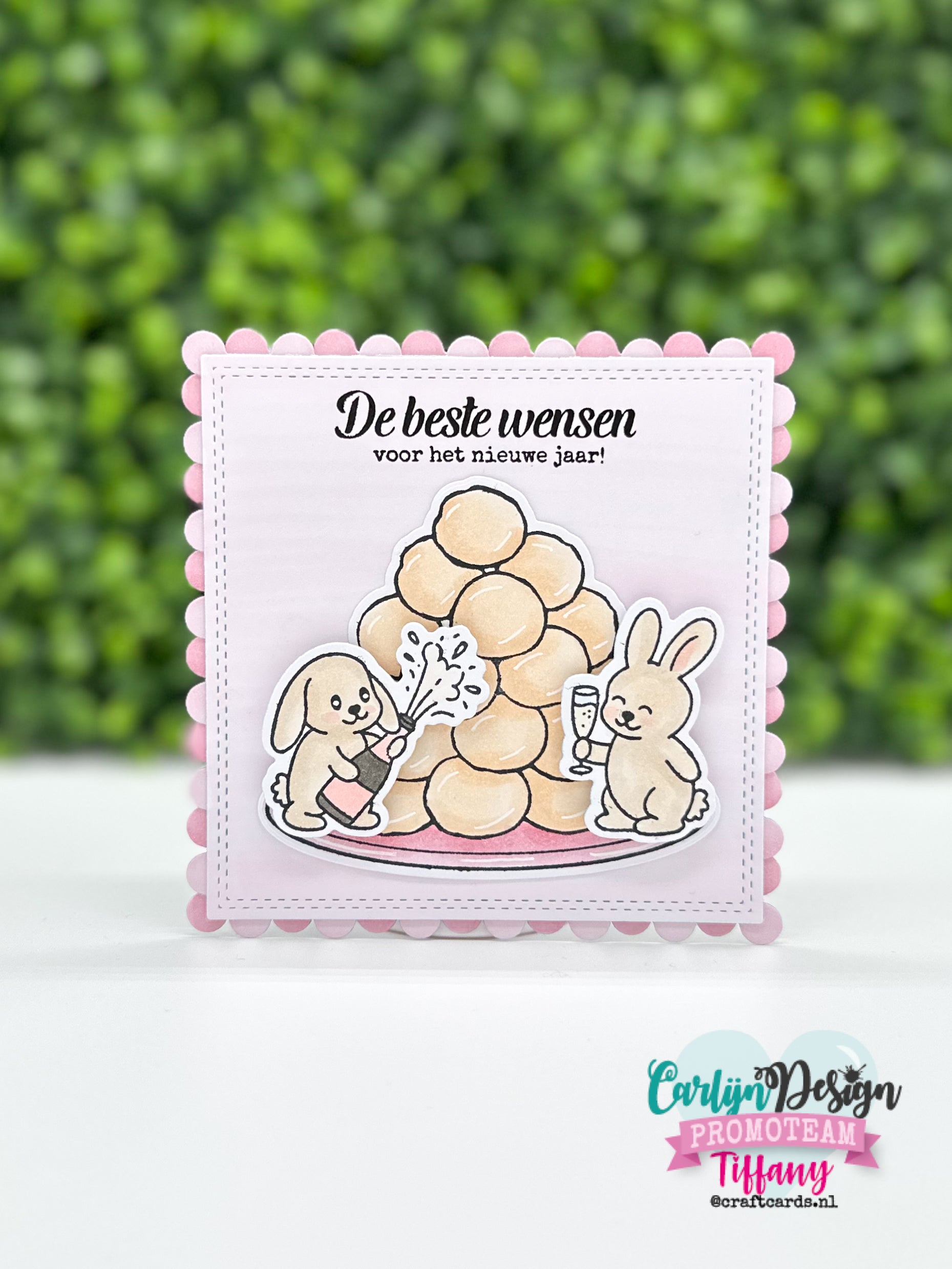 CarlijnDesign Nieuwjaar Konijnen CDST-0188 stempel A6