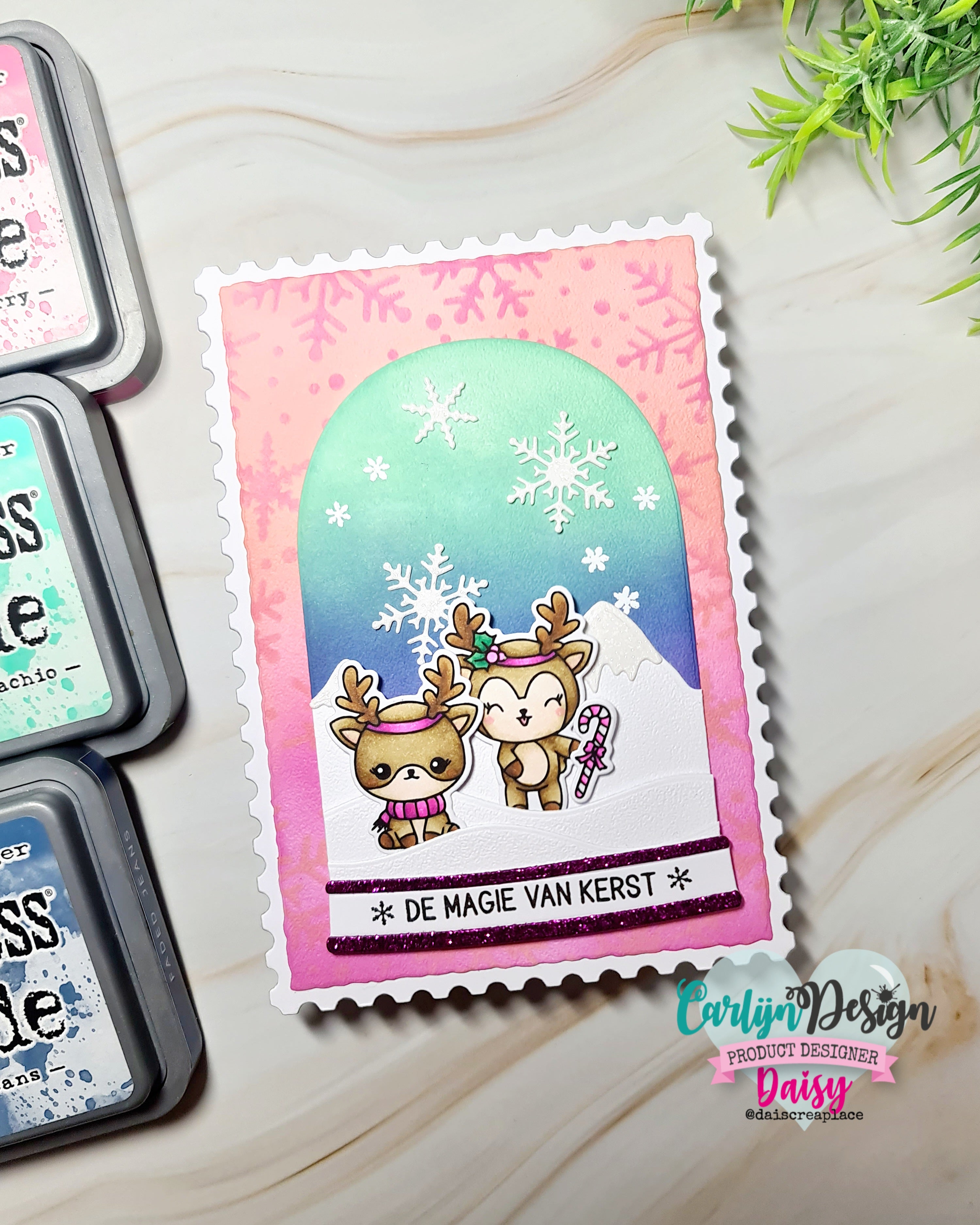 CarlijnDesign Vrohoholijk CDST-0151 stempel jul A6 kawaii