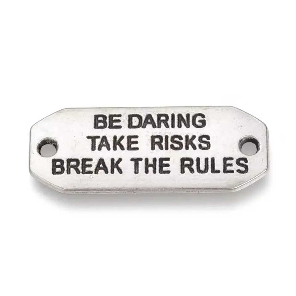Korthobby Be daring take risks stempel tekst
