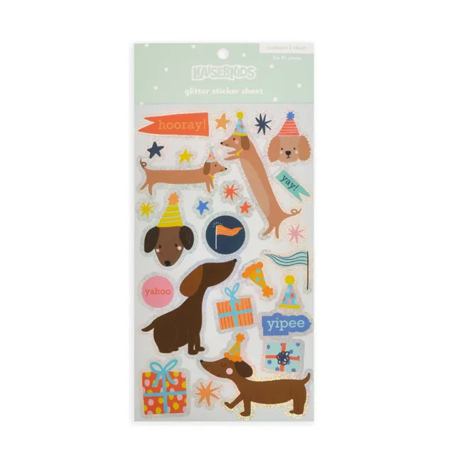 KaiserCraft Creative Club Party Pets klistremerker glitter