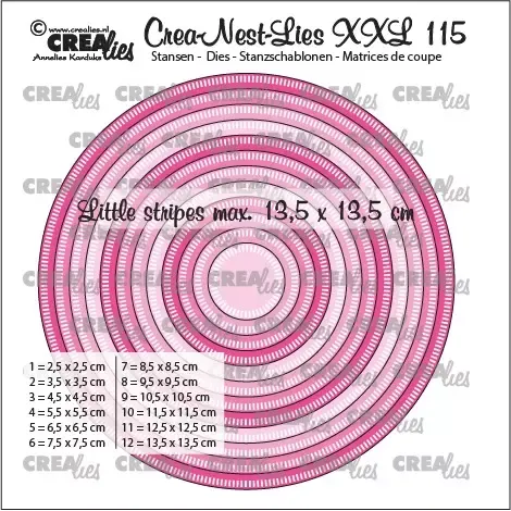 Crealies Round Little Stripes dies No.115 sirkel